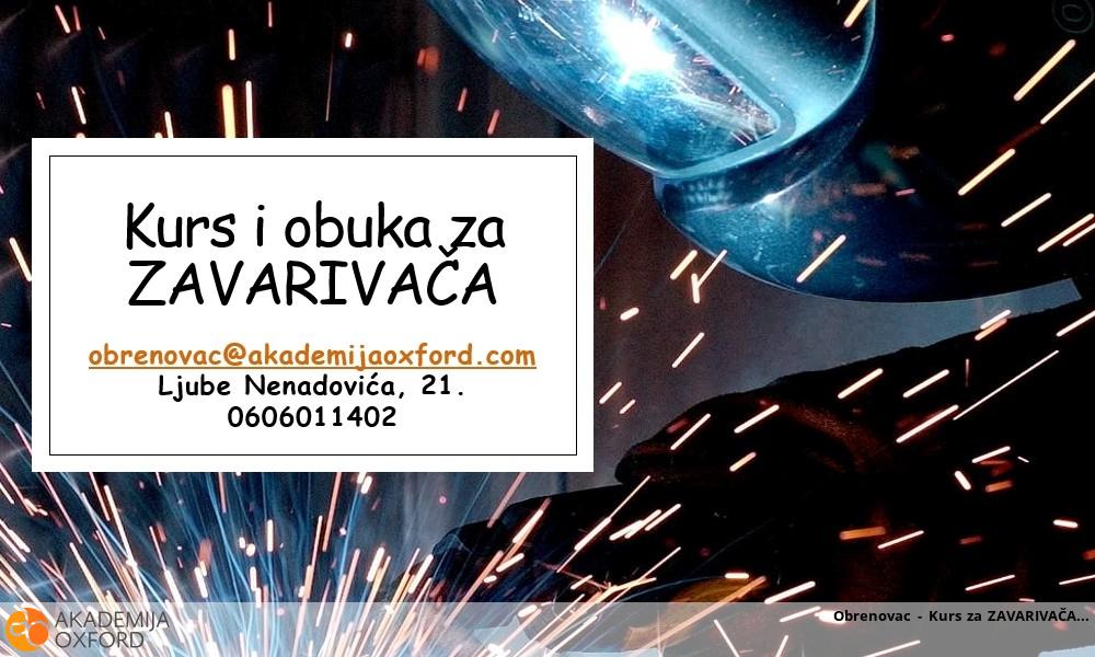 Obrenovac - Kurs za ZAVARIVAČA