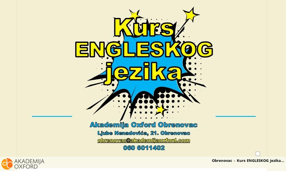 Obrenovac - Kurs ENGLESKOG jezika