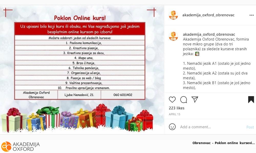 Obrenovac - Poklon online kursevi