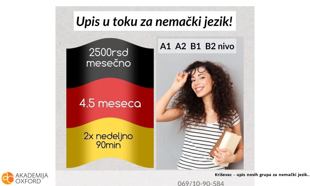 Kriševac - upis novih grupa za nemački jezik