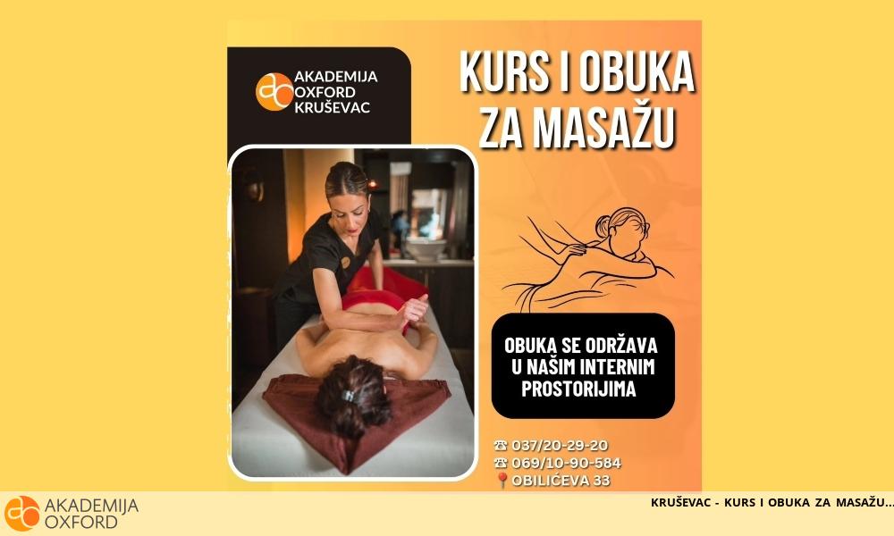 KRUŠEVAC - KURS I OBUKA ZA MASAŽU