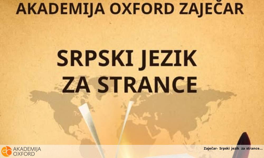 Zaječar- Srpski jezik za strance