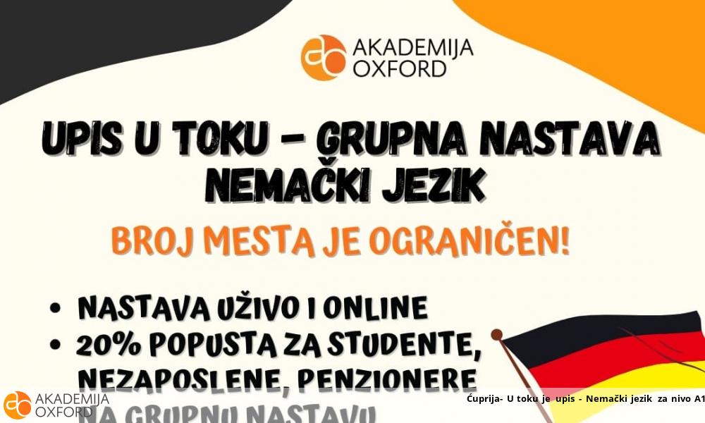 Ćuprija- U toku je upis - Nemački jezik za nivo A1