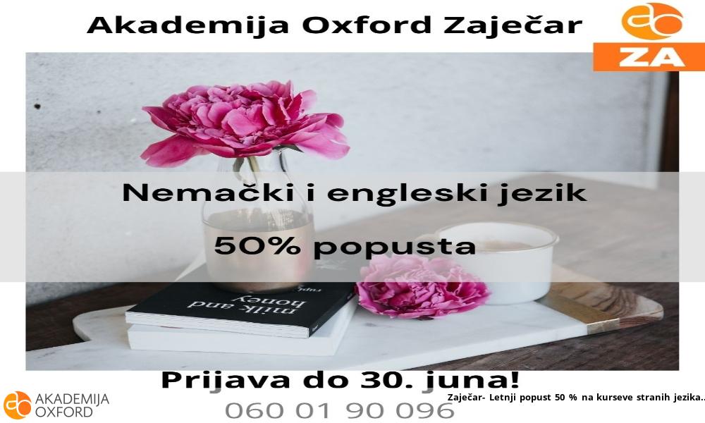 Zaječar- Letnji popust 50 % na kurseve stranih jezika