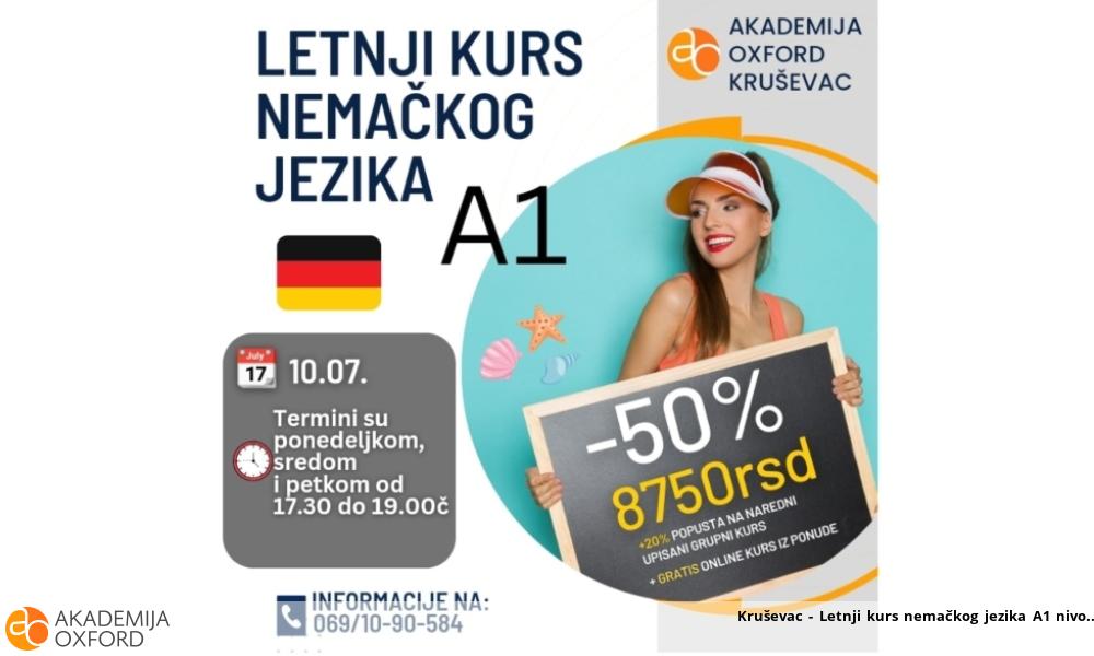 Kruševac - Letnji kurs nemačkog jezika A1 nivo