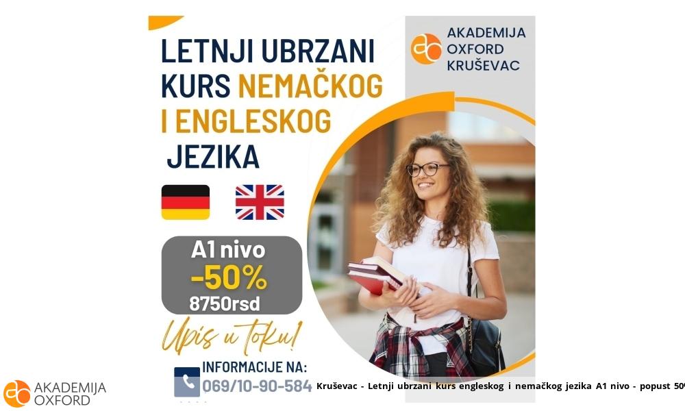 Kruševac - Letnji ubrzani kurs engleskog i nemačkog jezika A1 nivo - popust 50%