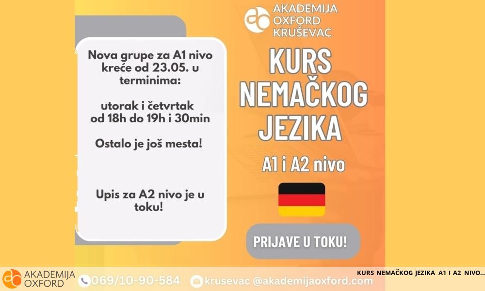 KURS NEMAČKOG JEZIKA A1 I A2 NIVO