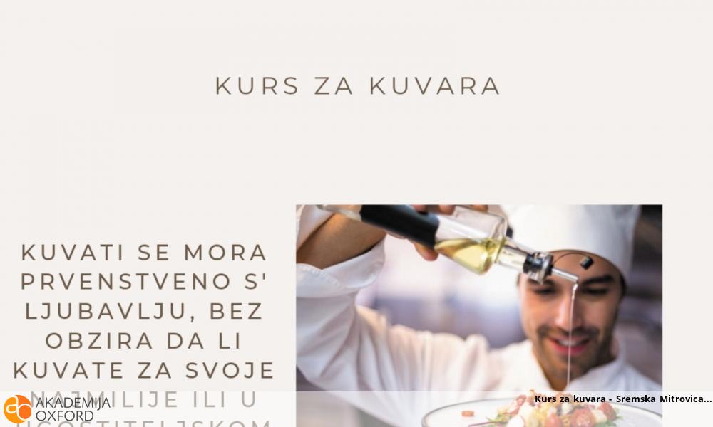 Kurs za kuvara - Sremska Mitrovica