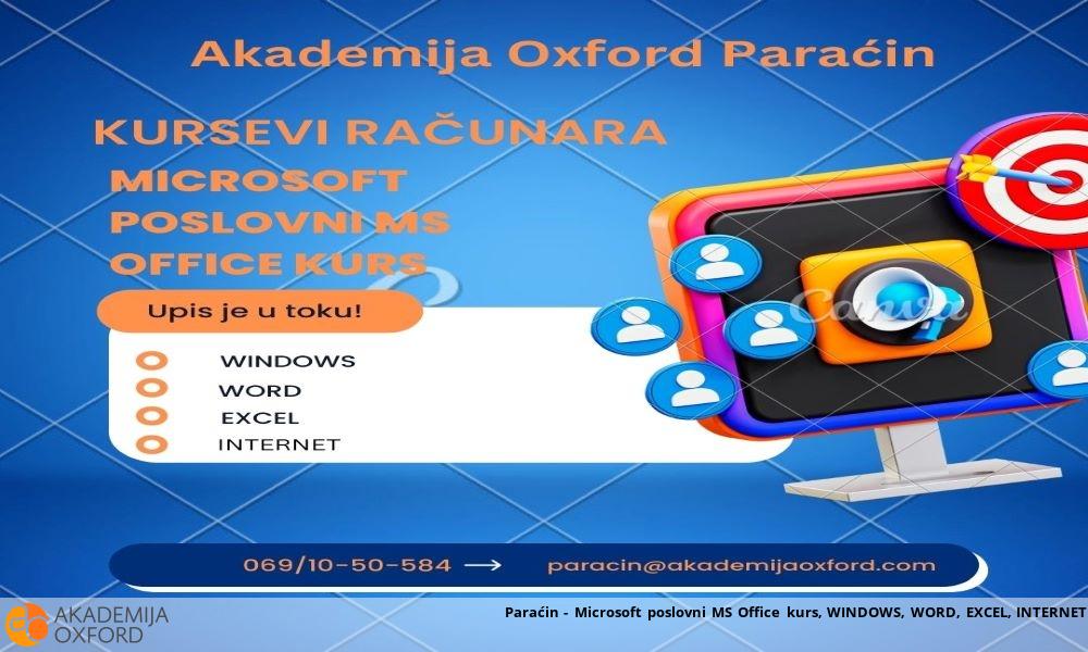 Paraćin - Microsoft poslovni MS Office kurs, WINDOWS, WORD, EXCEL, INTERNET 