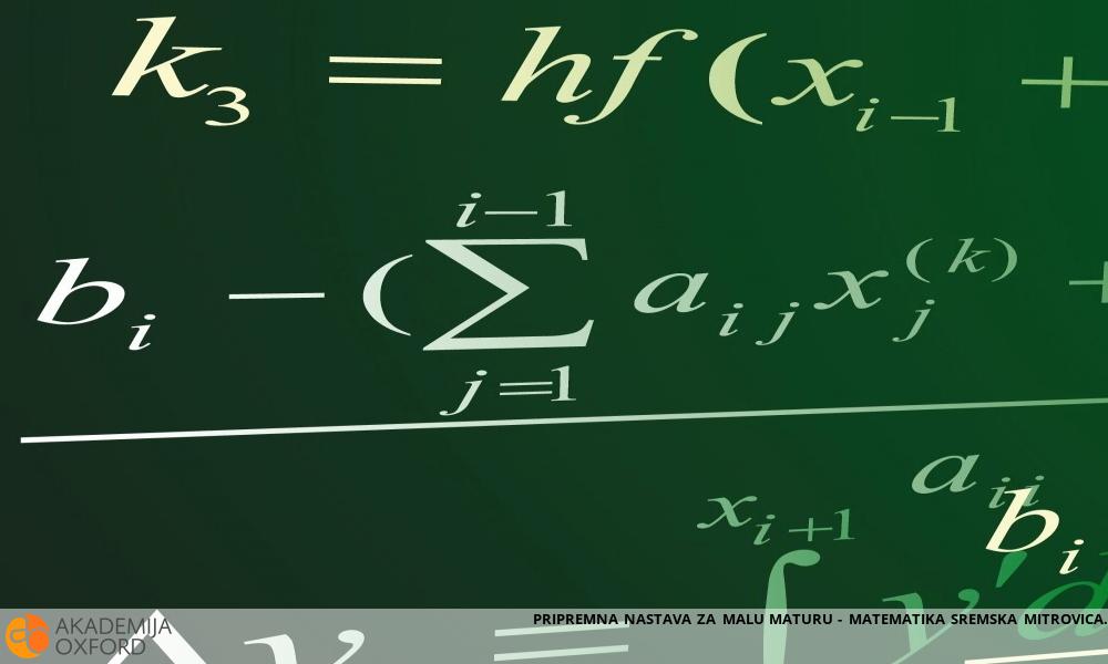 PRIPREMNA NASTAVA ZA MALU MATURU - MATEMATIKA SREMSKA MITROVICA