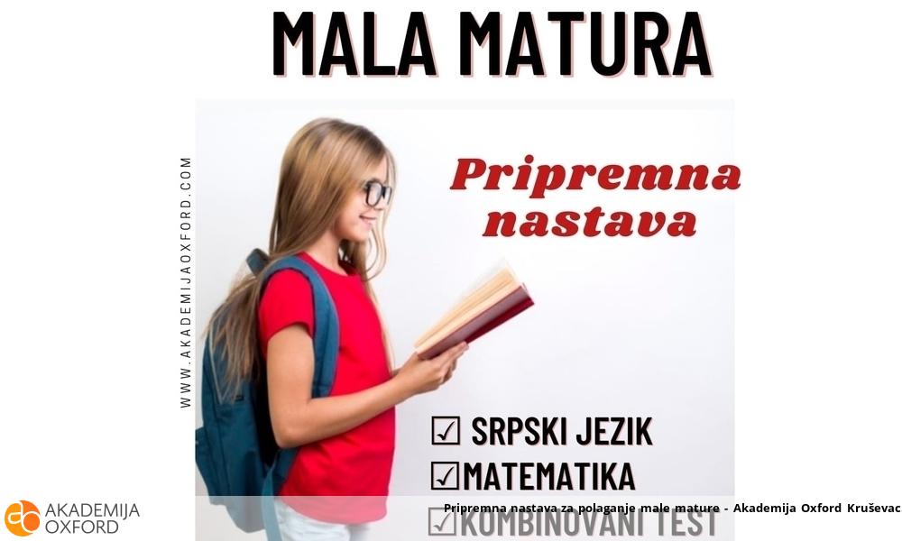 Pripremna nastava za polaganje male mature - Akademija Oxford Kruševac